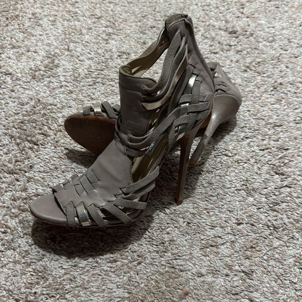 Jimmy Choo Taupe Strappy Heels